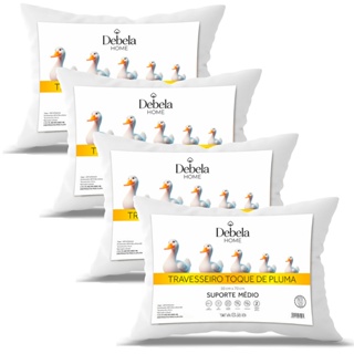 Kit C/ 4 e 2 Travesseiro Pluma de Ganso Confortavel e Macio Antiacaro 50x70cm em Oferta na Shopee