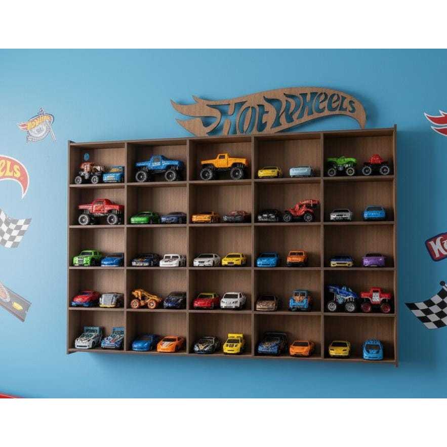 Expositor Suporte Para Carrinhos Miniatura Em MDF Hotwheels em Oferta na Shopee