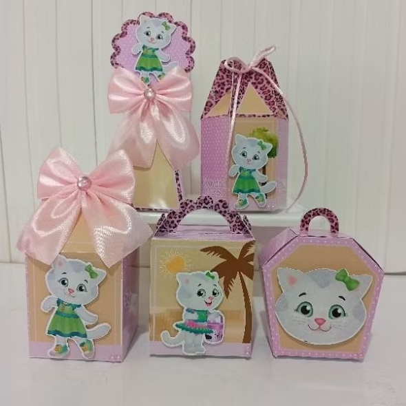 Personalizados gatinha Katherine Daniel tigre caixinhas Daniel tigre rosa