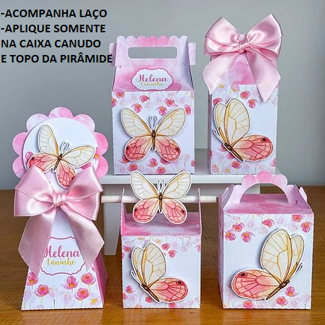 kit festa Personalizados Borboletas  ,Pegue e Monte Caixinha Personalizadas,Lembrancinhas Aniversário