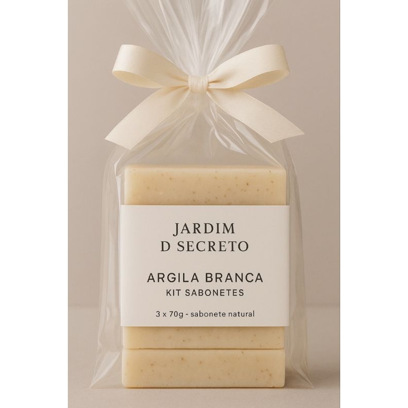 Kit 3 Sabonetes Beleza Natural – Argila Branca 70g