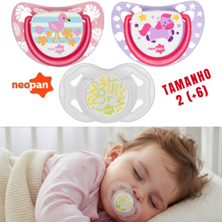 KIT 3 CHUPETAS ORTODÔNTICA MENINA TAMANHO 2 (+6)  - NEOPAN em Oferta na Shopee