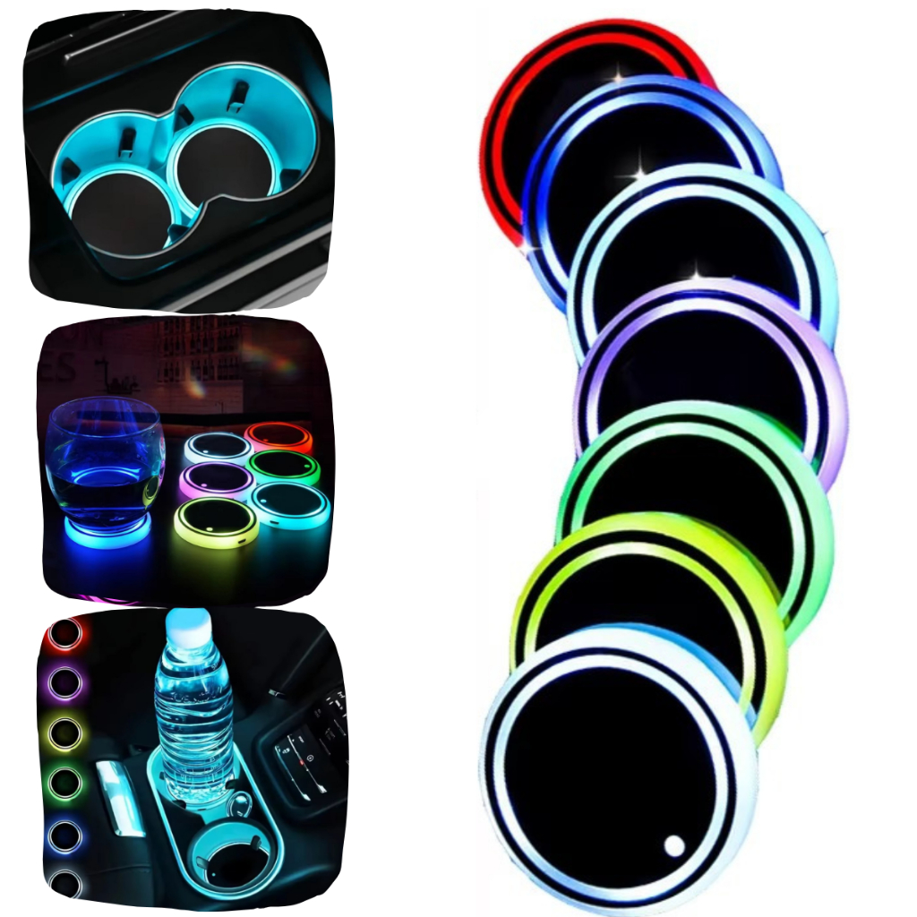 Porta copo Garrafa LED Impermeável Capa Silicone veiculo antiderrapante Acessórios  Interior Carro