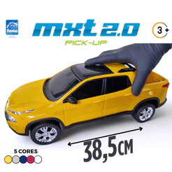 Carrinho Picape Fiat Toro MXT 2.0 Pick-Up Caçamba Grande 38,5cm Roma Brinquedos Original Rodas Presente Infantil Menino