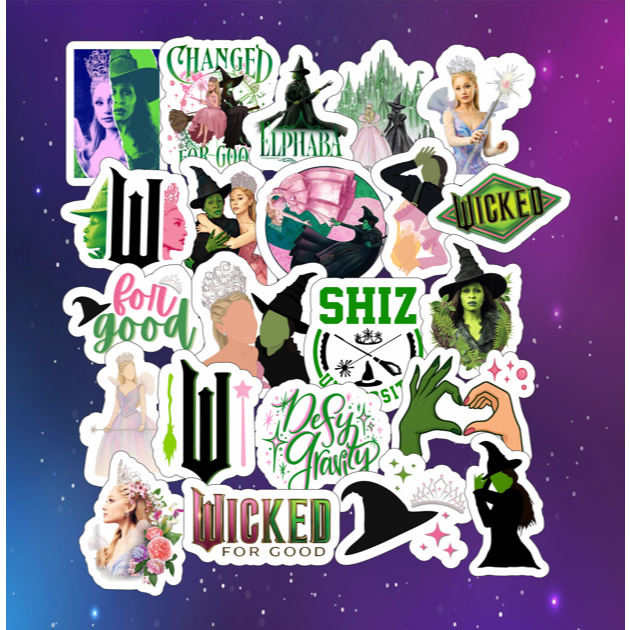Pack Stickers - Wicked For Good - Elphaba & Glinda - Oz - 22 unidades - Adesivos em Oferta na Shopee