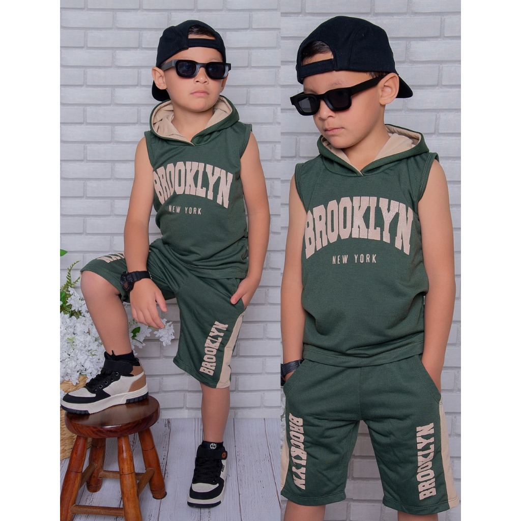 Conjunto Infantil Menino Lançamento  Verão Camisa 100% Algodão e Bermuda  Veste do 2 ao 14 anos em Oferta na Shopee