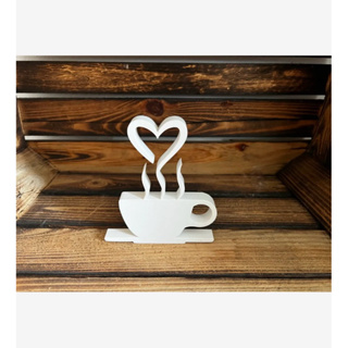 Enfeite Decorativo Xícara de Café com Coração 3D – Decoração de Cozinha, cantinho café casa Cod 00061 em Oferta na Shopee