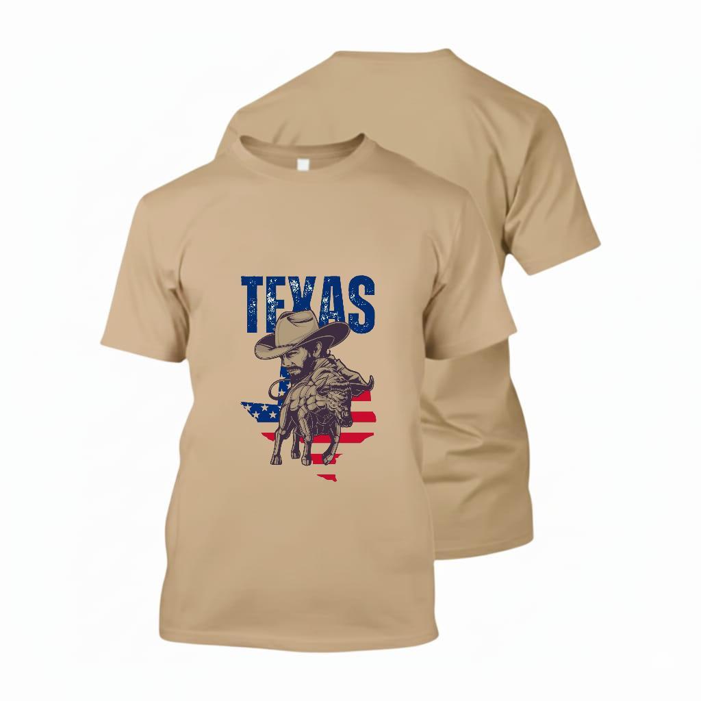 Camiseta Masculina Country TEXAS Rodeio 100% Algodão Estampada Premium T-shirt Algodão Fio 30.1 Premium