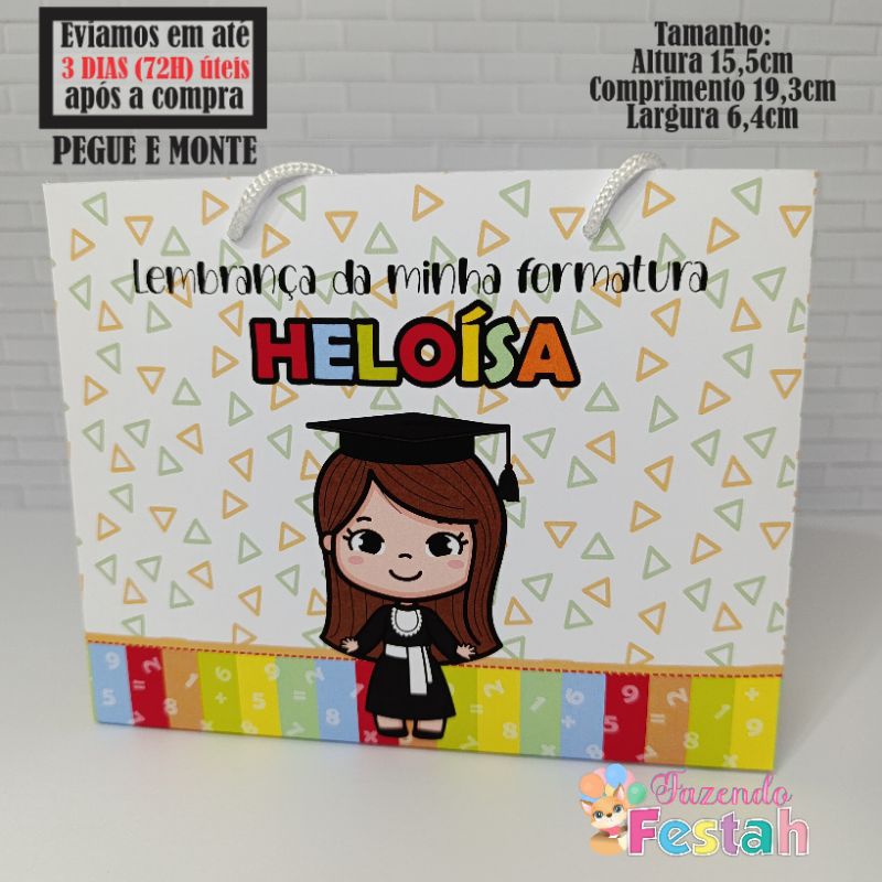 Sacolinha(M) FORMATURA ABC personalizada - lembrancinha de festa - aniversário - sacolinha surpresa