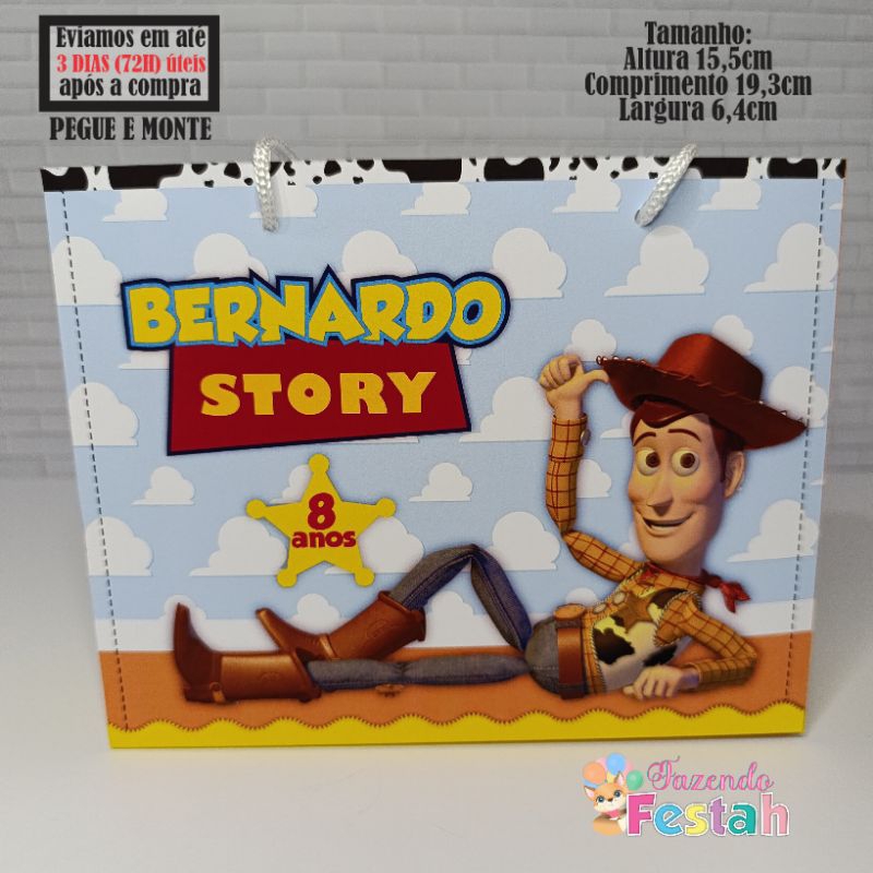 Sacolinha(M) TOY STORY personalizada - lembrancinha de festa - aniversário - sacolinha surpresa