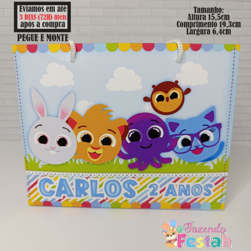 Sacolinha(M) BOLOFOFO MENINO personalizada - lembrancinha de festa - aniversário - sacolinha surpresa