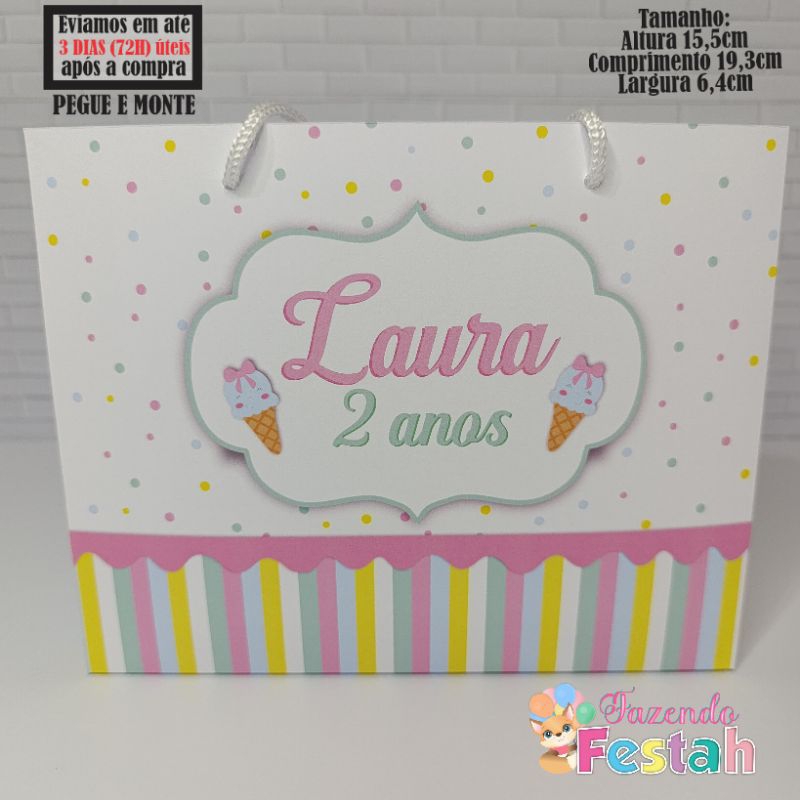 Sacolinha(M) TEMA DOCES personalizado - lembrancinha de festa - aniversário - sacolinha surpresa