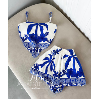 LANÇAMENTO CONJUNTO BLUSA PONTA E SHORT ESTAMPADO INSP TUCANO em Oferta na Shopee