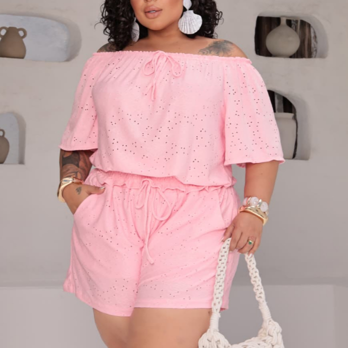 Conjunto Social Plus size Feminino Short e Blusa Premium em Oferta na Shopee