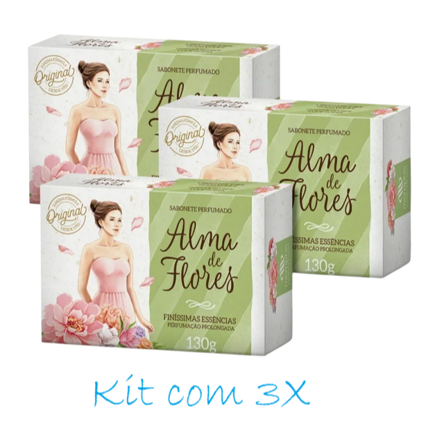 Kit c/ 3 Sabonete Perfumado Alma De Flores Finissimas original