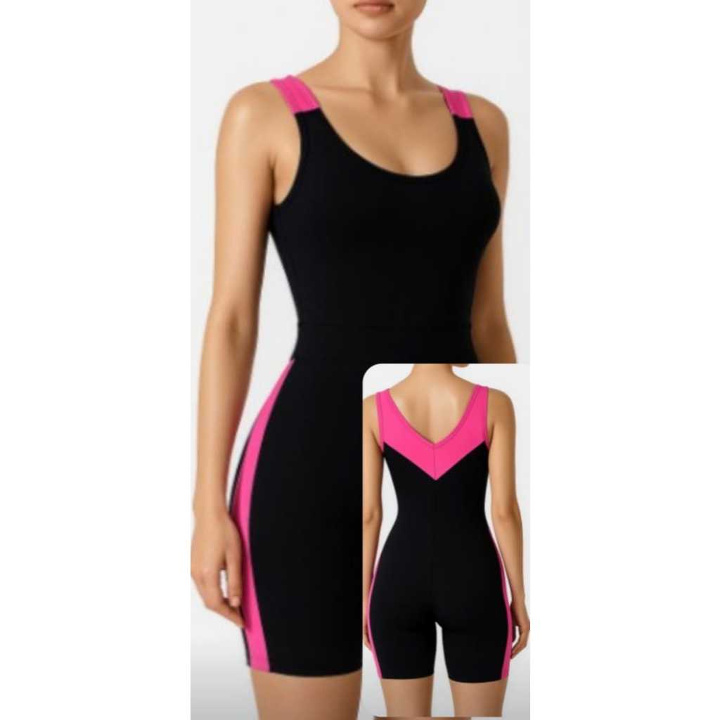 Macaquinho Feminino helanca de Poliamida +Touca Brinde Forrado Natação Hidroginástica Esportes Aquático Piscina Triatlon