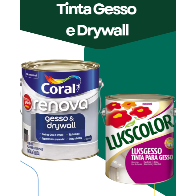 Tinta Para Gesso e Drywall 3,6L Lukscolor Coral Aplicação Direta Sem Fundo Ótimo Rendimento