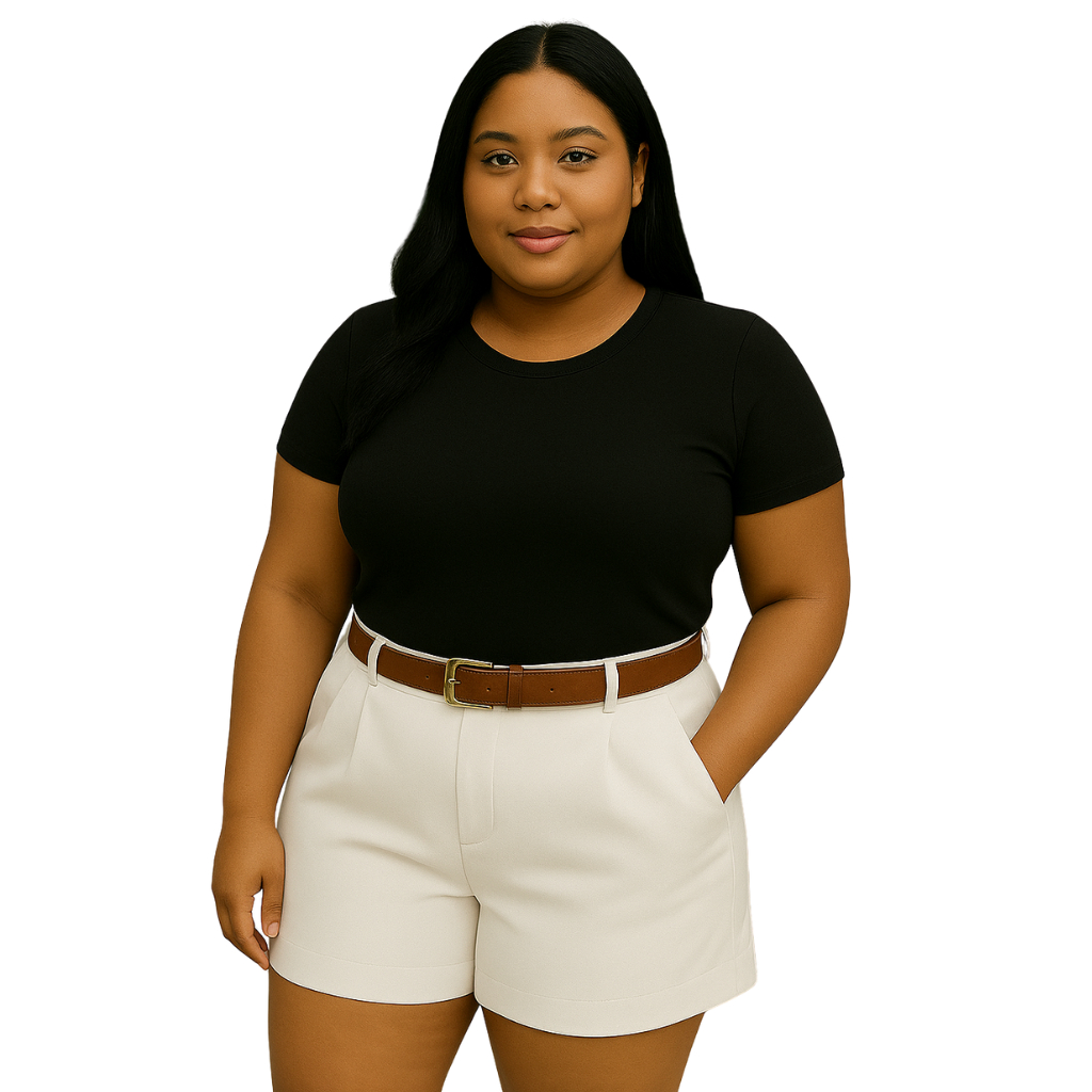 Short Feminino Alfaiataria Social Cintura Alta PROMOÇÃO Short Plus Size Roupa Plus Size Short Alfaiataria