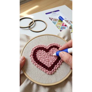 Kit Agulha Ponto Russo com Bastidor 10 Cm em MDF Para Bordado Agulha Mágica Ponto Russo Alto Relevo em Oferta na Shopee