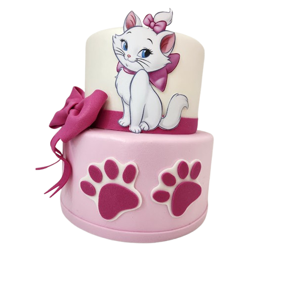 BOLO FAKE GATA MARIE-(BOLO EVA SEM EMENDA) DECORAÇÃO DE FESTA INFANTIL