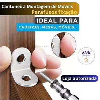 kit 50 Cantoneira 2 Furos mais 100 Parafuso 40x16 montagem em Oferta na Shopee