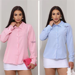Blusa Femenina Estilosa Manga Longa com Botões Moda Casual