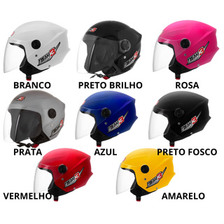 Capacete Moto Pro Tork Aberto New Liberty 3 Viseira Cristal Diversas Cores em Oferta na Shopee