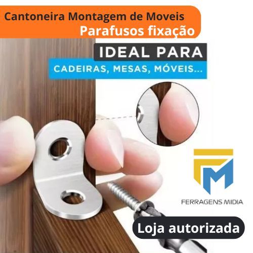 Kit 50 - Un Suporte Cantoneira Cadeirinha L Para Montagens de Móveis  L Niquelado em Oferta na Shopee