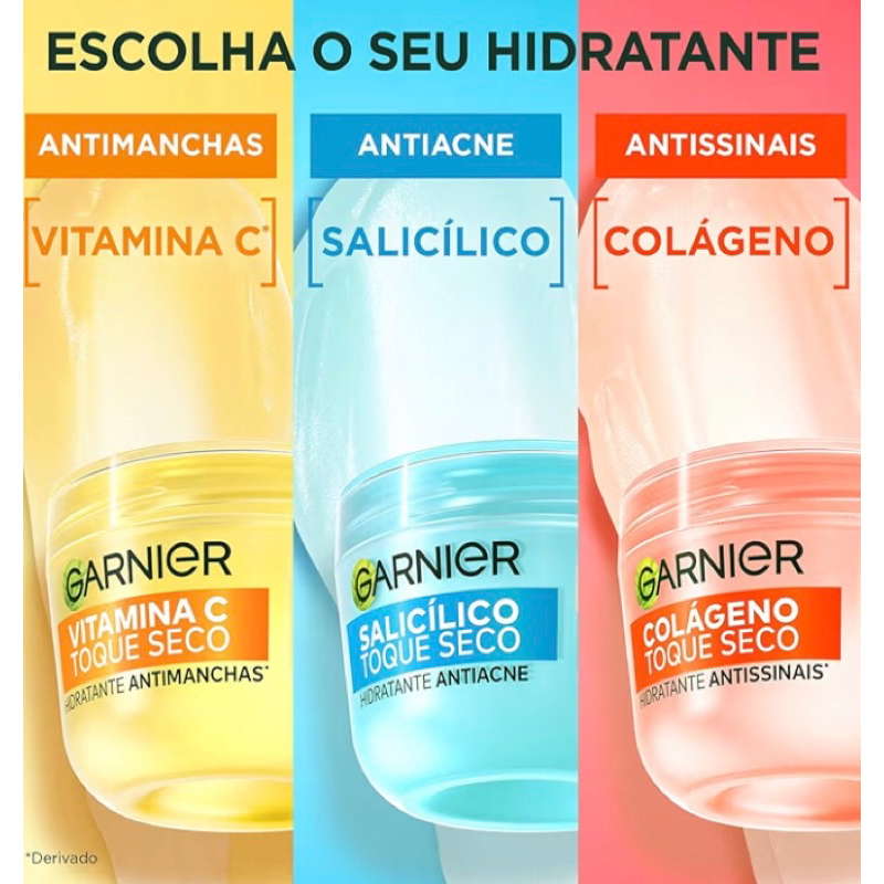 Hidratante Facial Garnier Uniform & Matte Toque Seco: Colágeno, Salicílico, Vitamina C. 85g