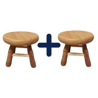 Kit 2 Banquinhos Pequenos 21 cm em madeira maciça - decoração manicure infantil 21 cm de altura