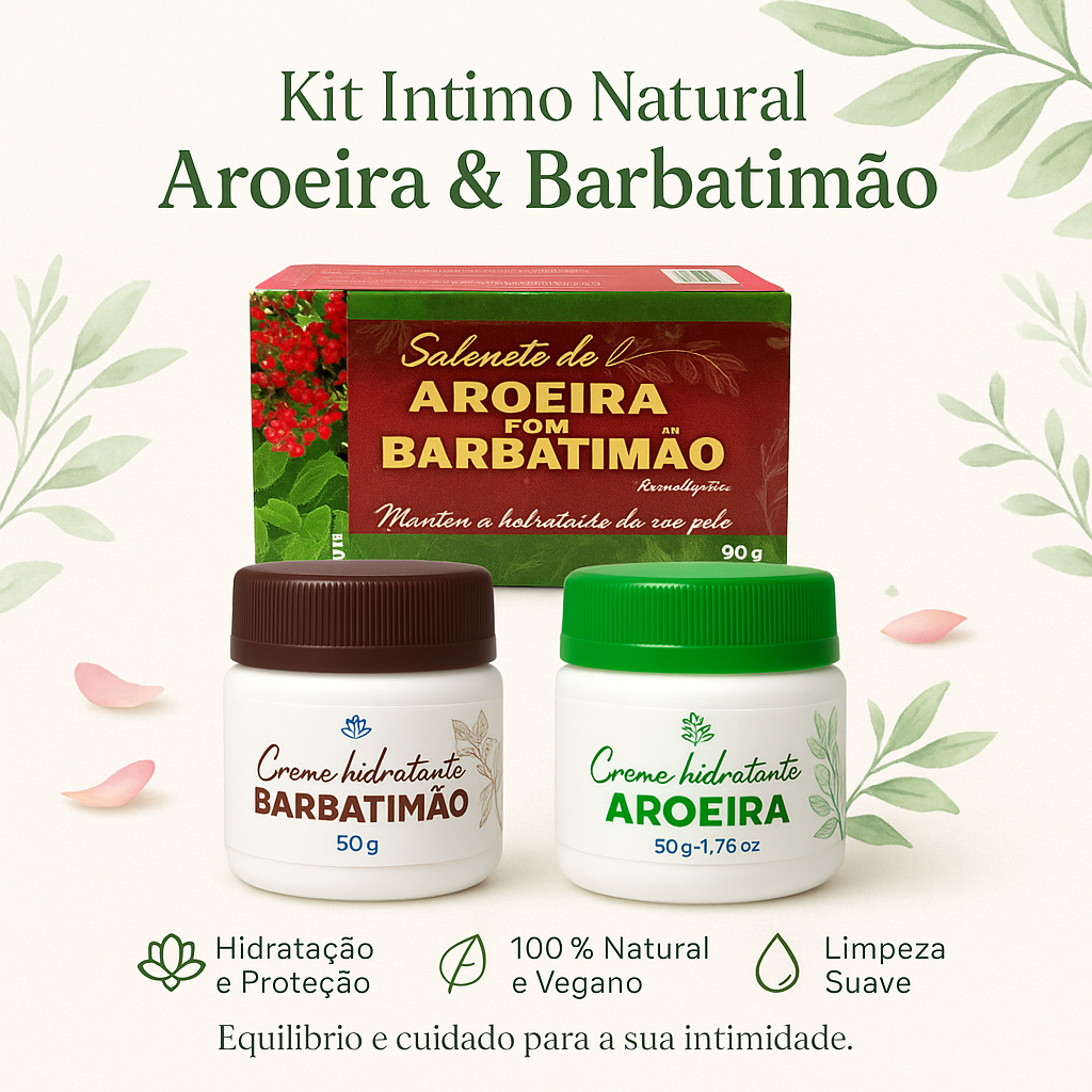 Kit Sabonete Aroeira & Barbatimão + Kit Creme Aroeira+ Creme Barbatimão Limpeza Frescor Hidratação
