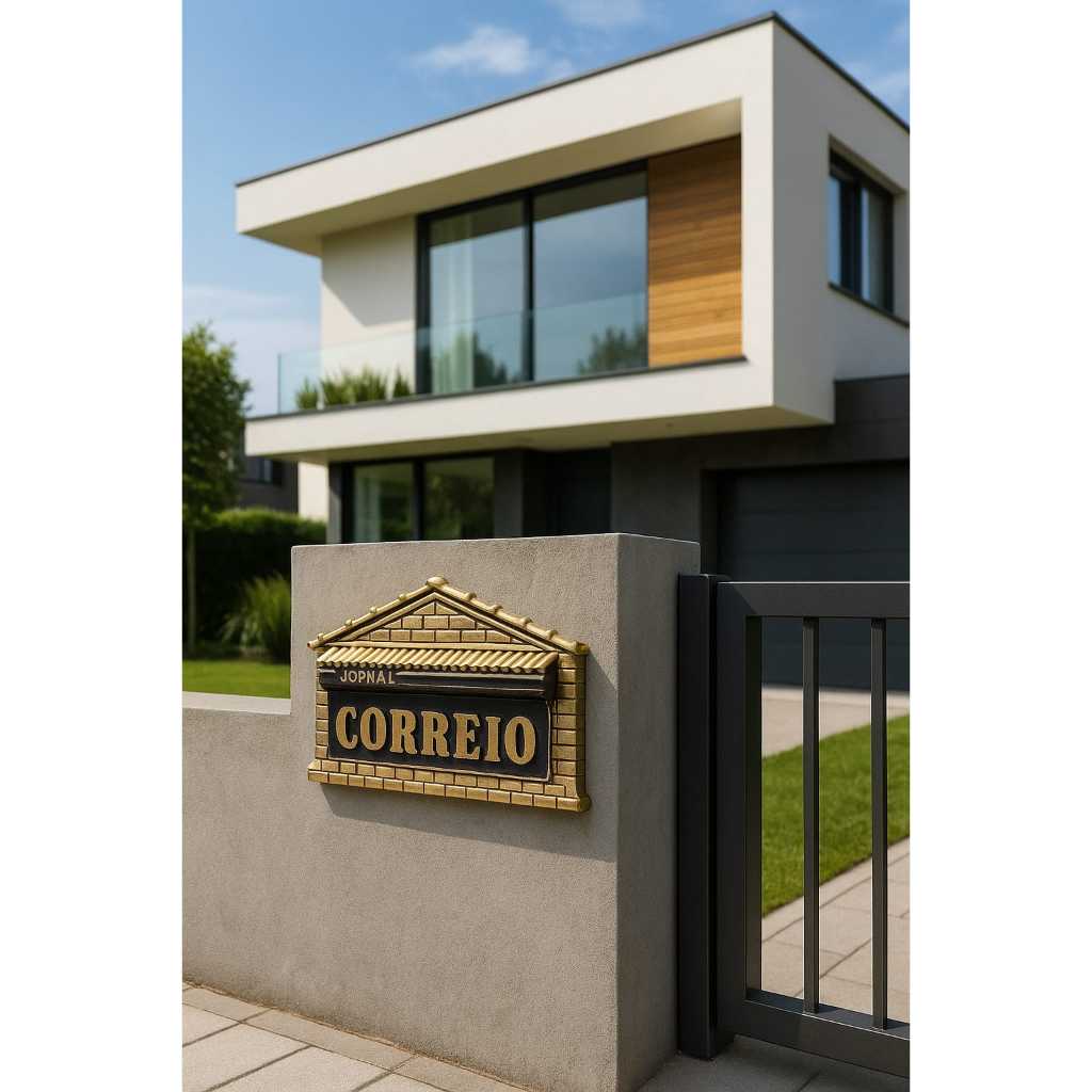 Caixa de Correio Revista e Jornal em alumínio para muro parede de embutir