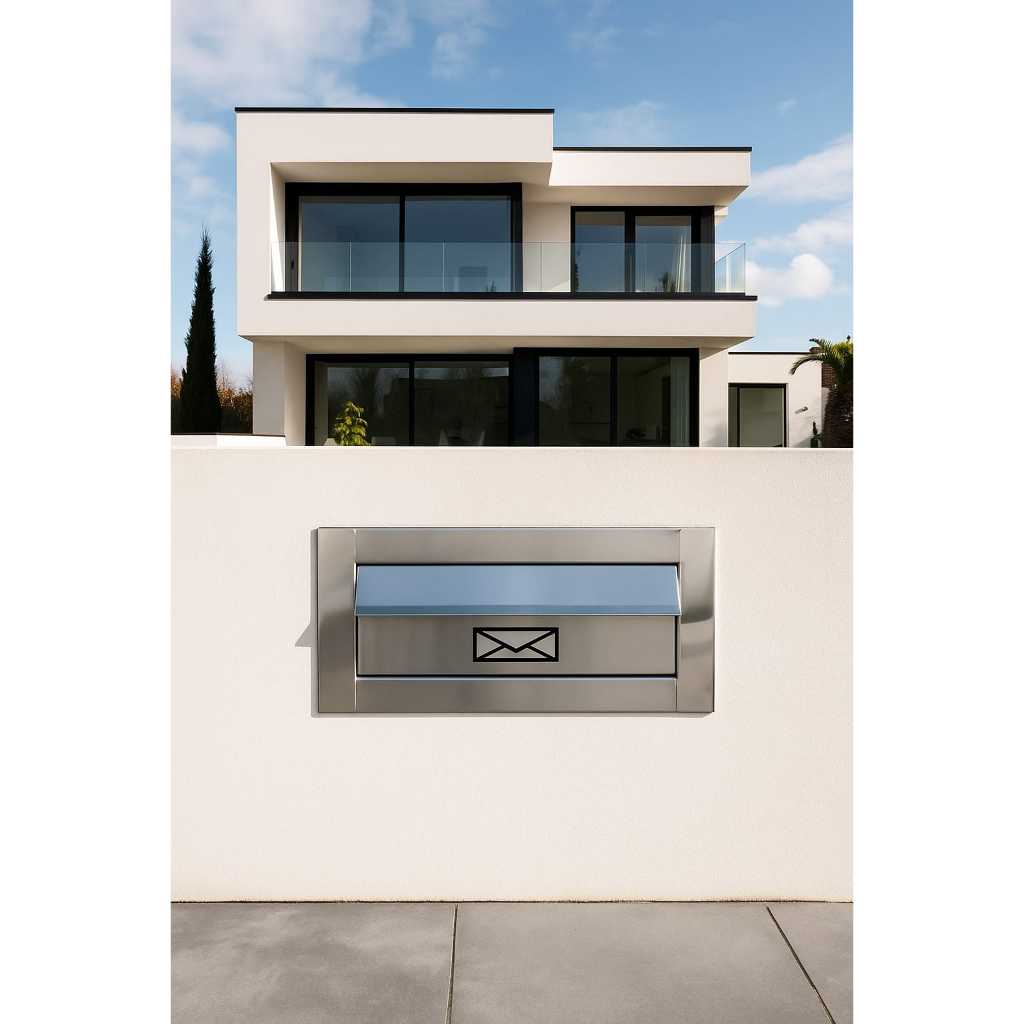 Caixa de Correio Inox Revista(grande)design moderno para muro parede de embutir em Oferta na Shopee