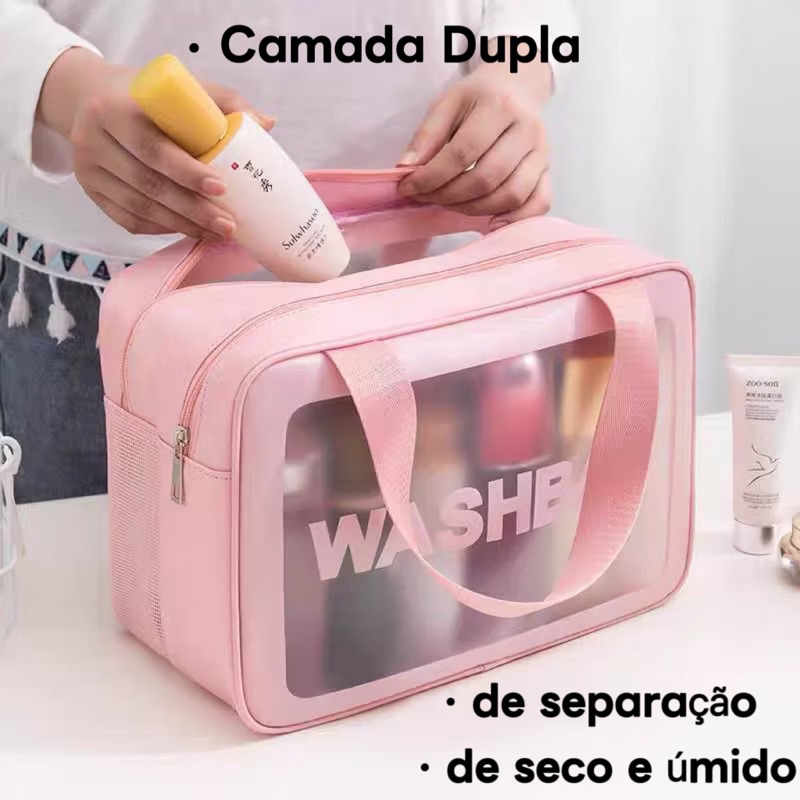 Bolsa Para Maquiagem Viagem Grande De Dupla Camada À Prova D'água em Oferta na Shopee