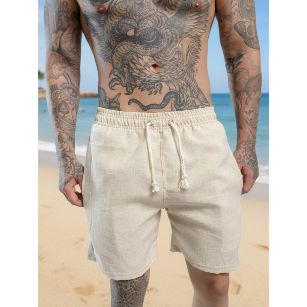 Short Masculino Bermuda Mauricinho Com Cordão Leve Fresco Praia Tendecia Verão em Oferta na Shopee