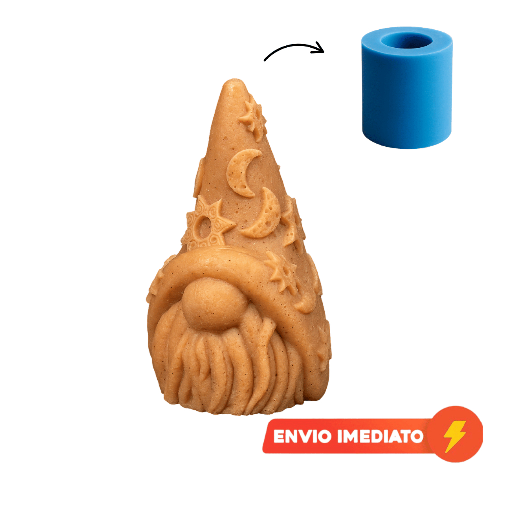Forma Molde Silicone Gnomo Cosmico para Vela, Sabonete, Resina, Cimento e Artesanato Criativo