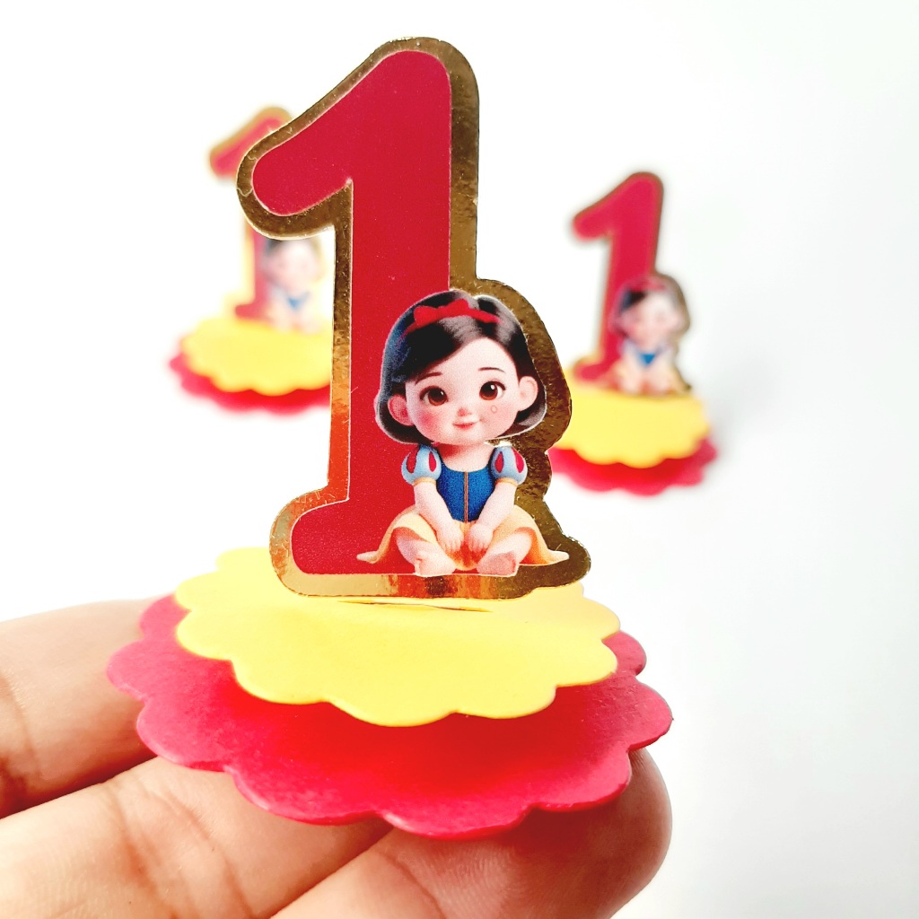 ags Aplique 3D NUMERO BRANCA DE NEVE BABY  CUT - Lembrancinhas, Aplique pra Caixinhas BRANCA DE NEVE CUT