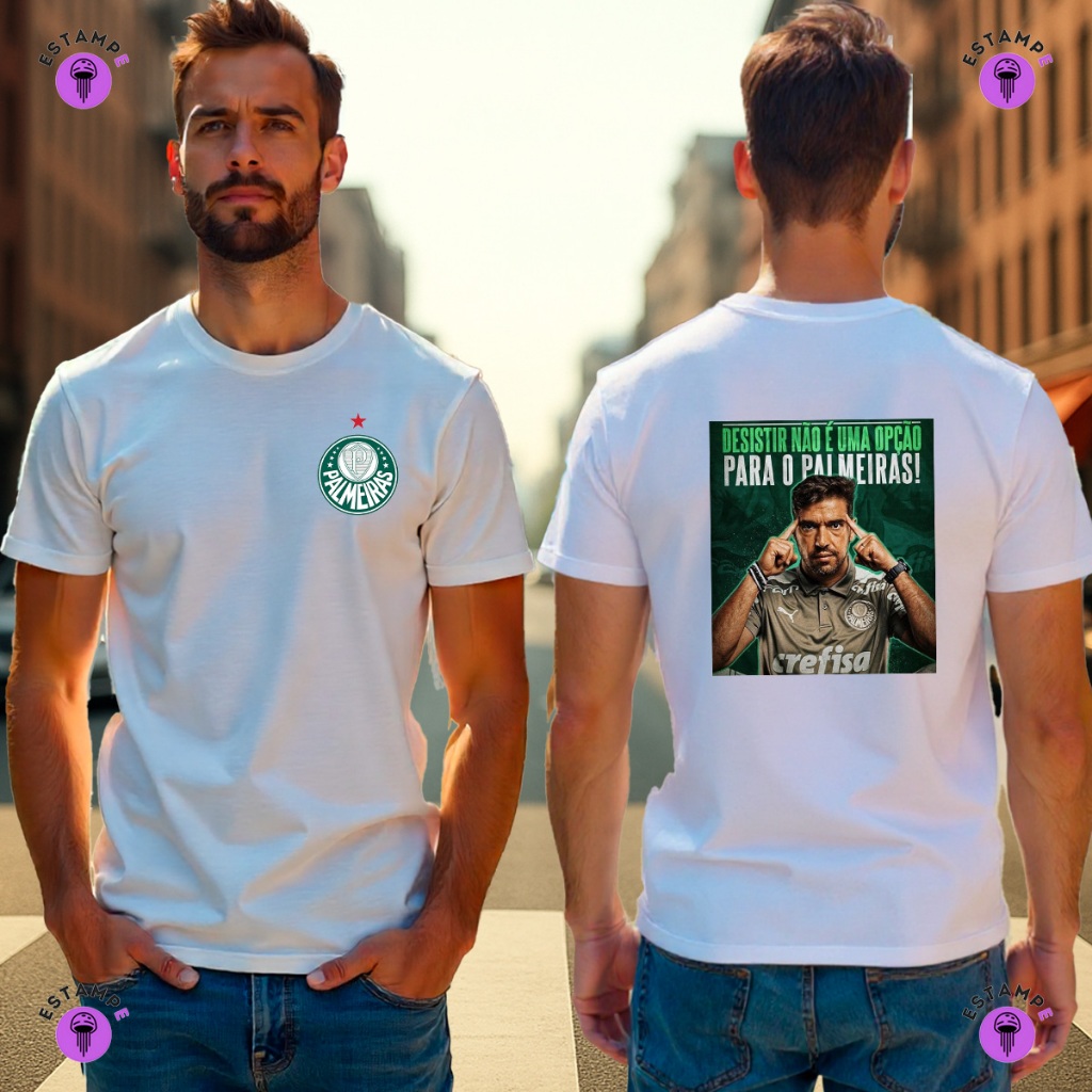 Camisa Camiseta Palmeiras Abel Ferreira Cabeça Fria Futebol Verdão Blusa 100% Algodão Premium Adulto Unissex