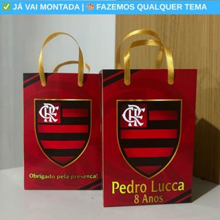 Sacolinha Personalizada Flamengo Lembrancinha aniversário infantil Tamanho  Todos os Temas em Oferta na Shopee