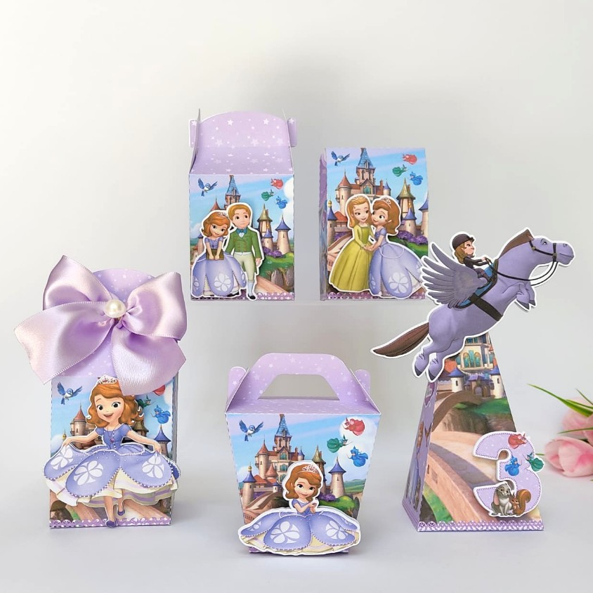 Kit Festa Infantil Princesa Sofia - Pegue e Monte - Lembrancinhas - Aniversário - Personalizados