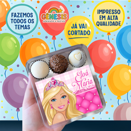 RÓTULO ADESIVO PARA MARMITINHA FLIP 6X9 - BARBIE - LEMBRANÇA - FESTA INFANTIL- PAPEL ADESIVO FOTOGRÁFICO em Oferta na Shopee