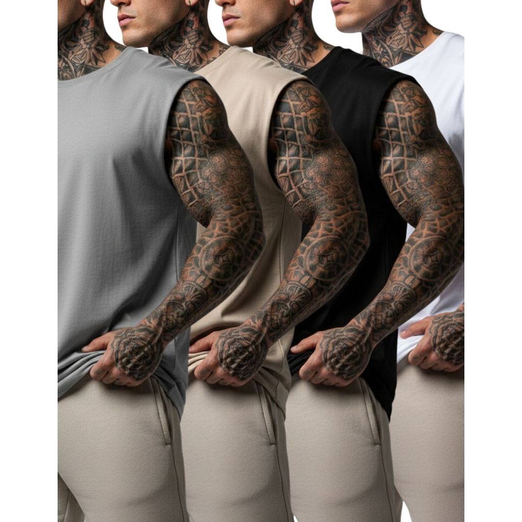 Regata Machão Masculina Oversized Básica 100% Algodão Premium P M G GG G1 em Oferta na Shopee