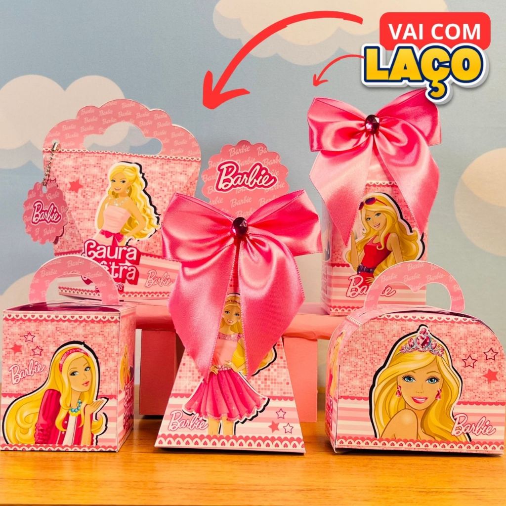 Kit Festa Barbie Lembrancinhas Personalizadas Infantil | Caixinhas Decoradas Tema Barbi