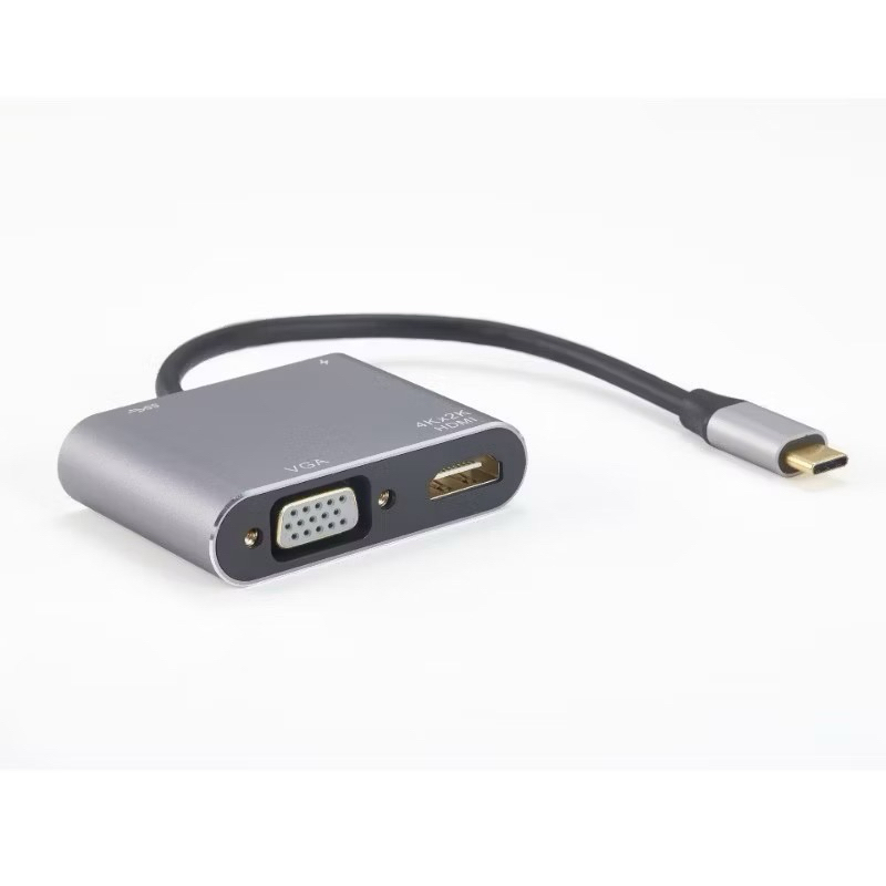 Leitor De Cartão SD 4 Em 1 USB C Para Adaptador HDMI VGA Laptops De Computador