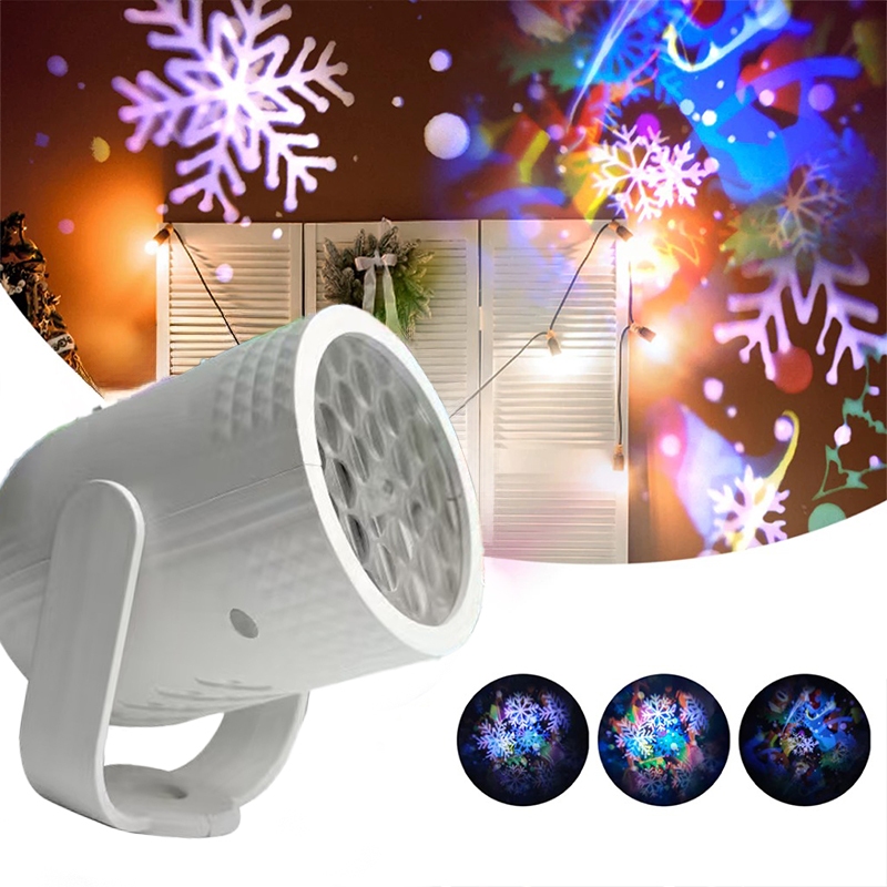 Mini Refletor Led de Natal Projetor 16 Padrões de laser, jardim, design de Natal, decoração de iluminação