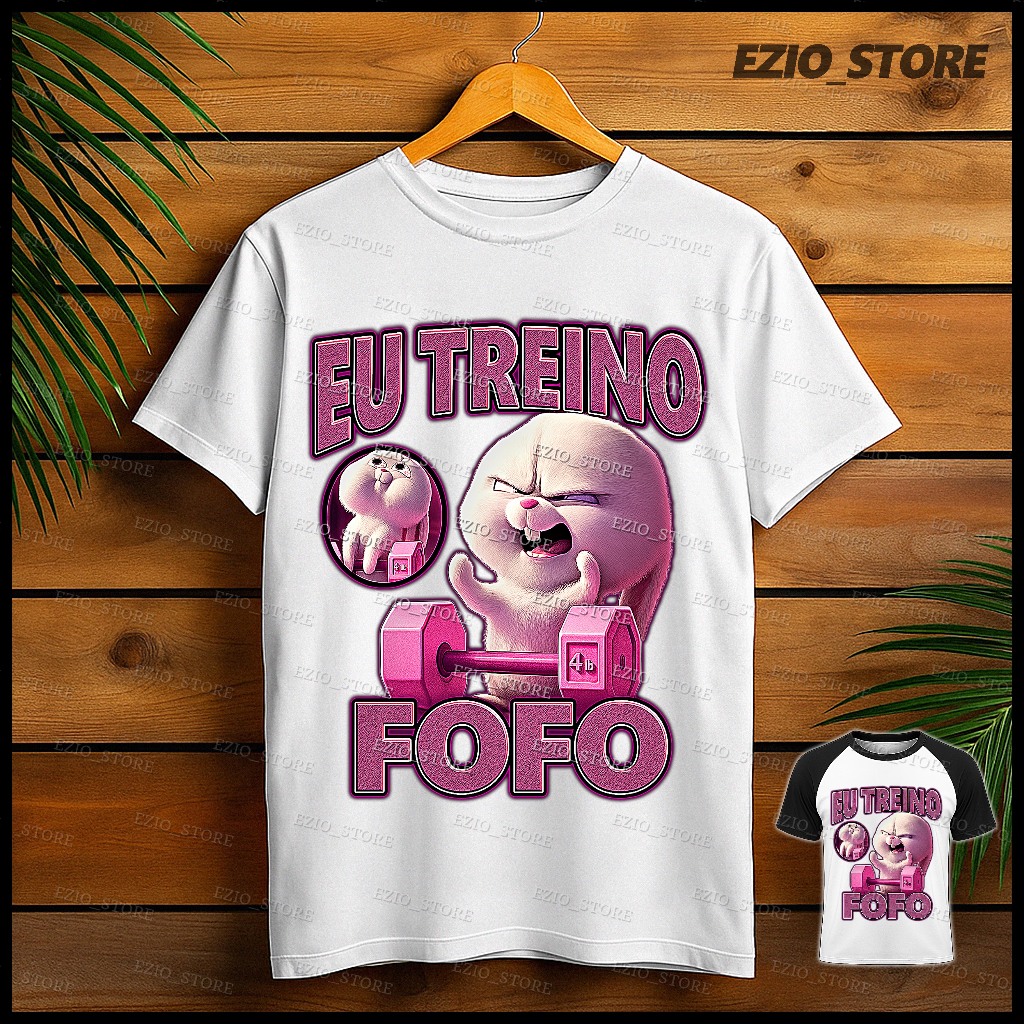 Camiseta Eu Treino Fofo Snowball Coelhinho Filme Pets Blusa Fofa Academia Roupa Feminina T-shirt ...