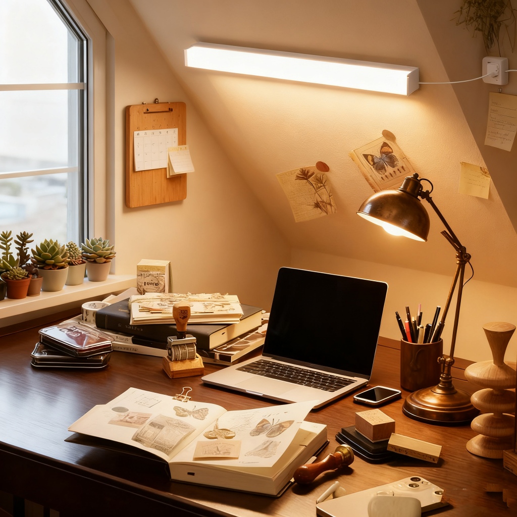 Barra LED Sensor Recarregável USB: Luz Suave para Escrivaninha, Guarda-Roupa e Cozinha