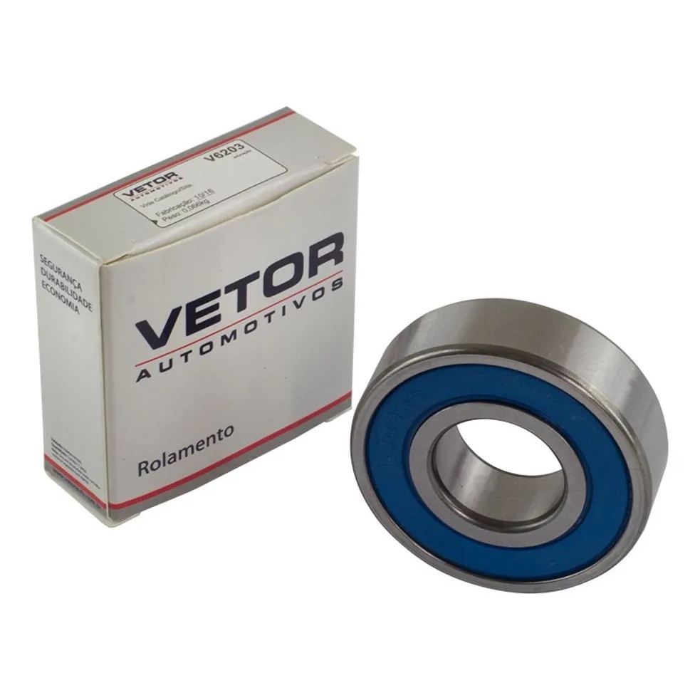 Kit 05 Rolamento 6203 2rs C3 Vetor Ultra Resistente 17x40x12 Vedação Azul