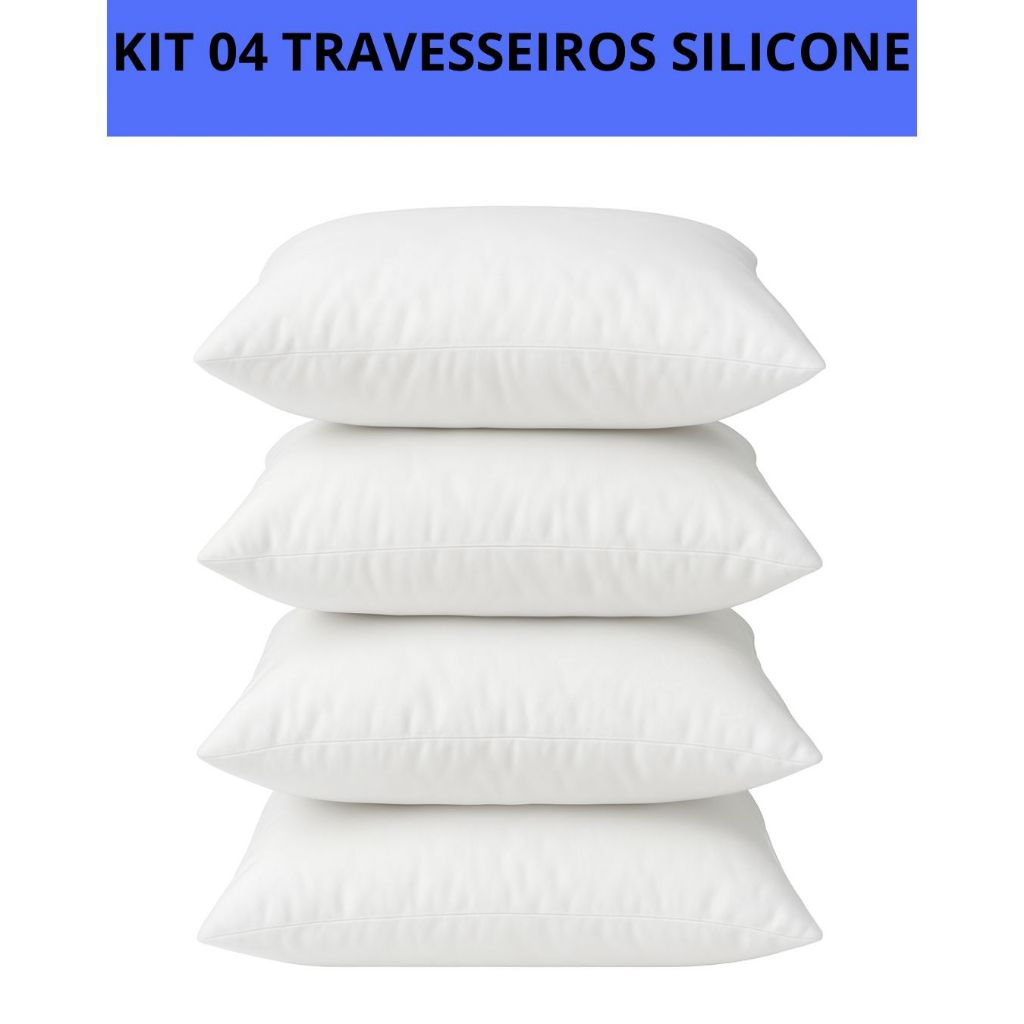 Kit 4 Travesseiros Pluma de Ganso Macio Branco Cama Confortavel - Sonho M&L Enxovais
