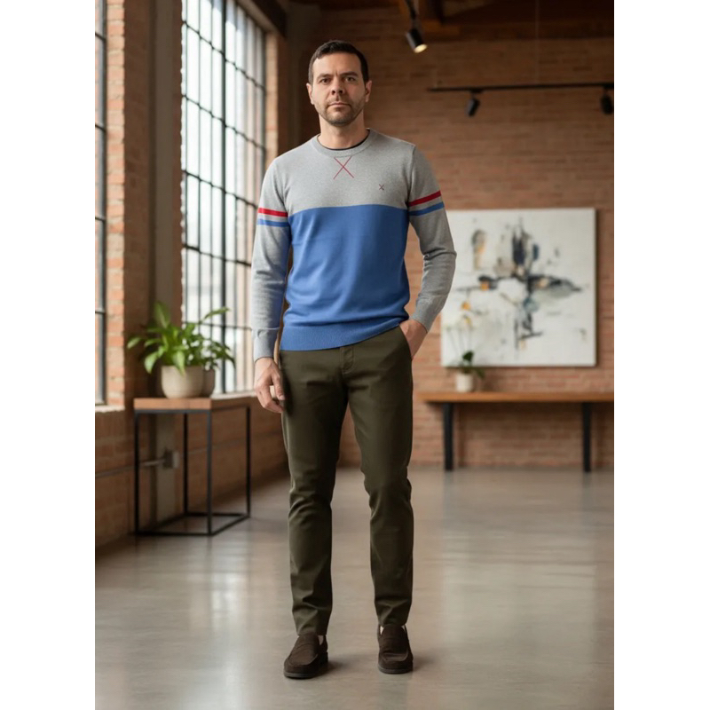 Calça Alfaiataria Esporte Fino Sarja Elastano Reforçada Masculina